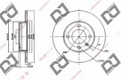 DJ PARTS bd1977 -  Тормозной диск